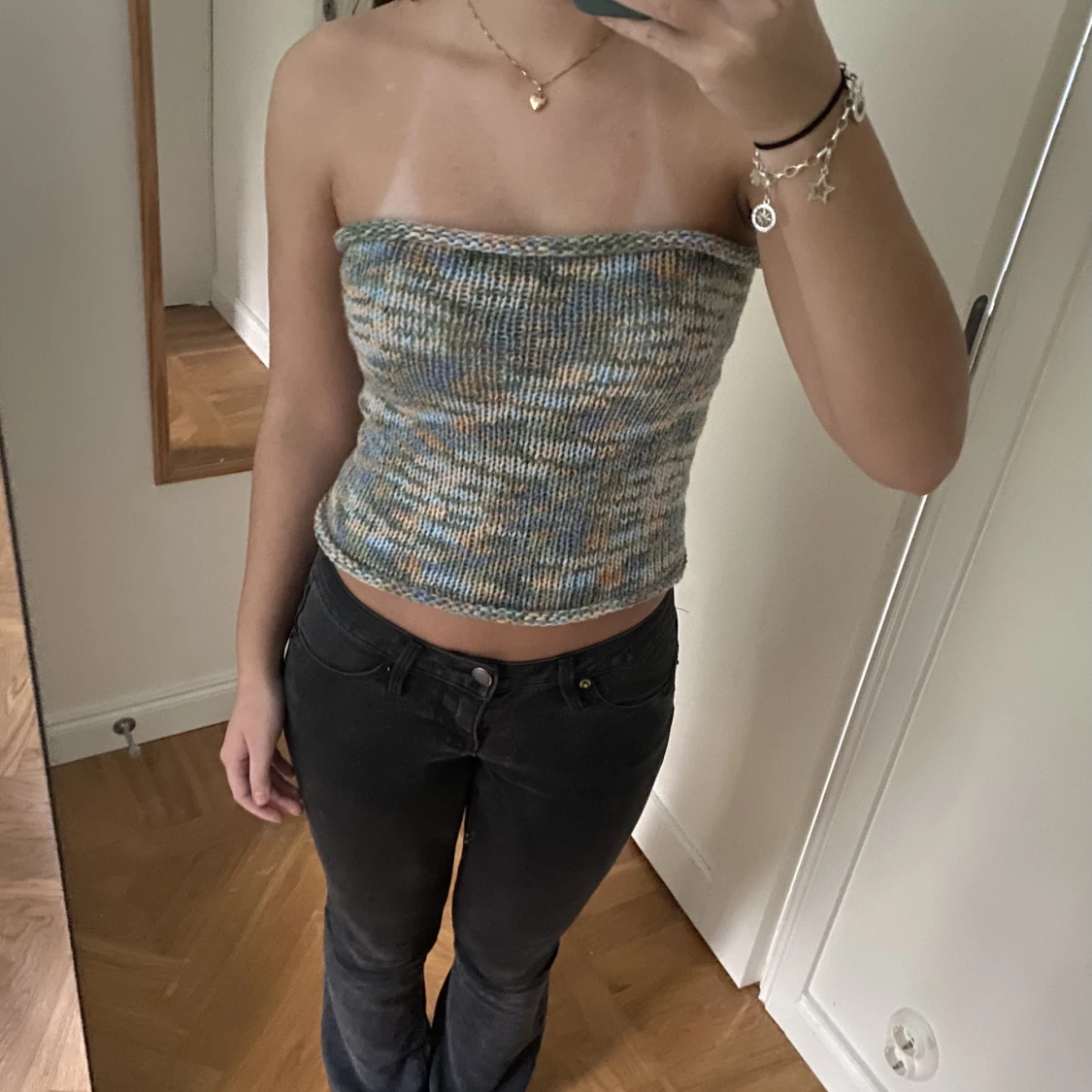 Stickad bandeau topp