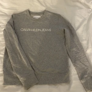 Ljusgrå sweatshirt med vit text  - Använd en gång och är i ett bra skick!