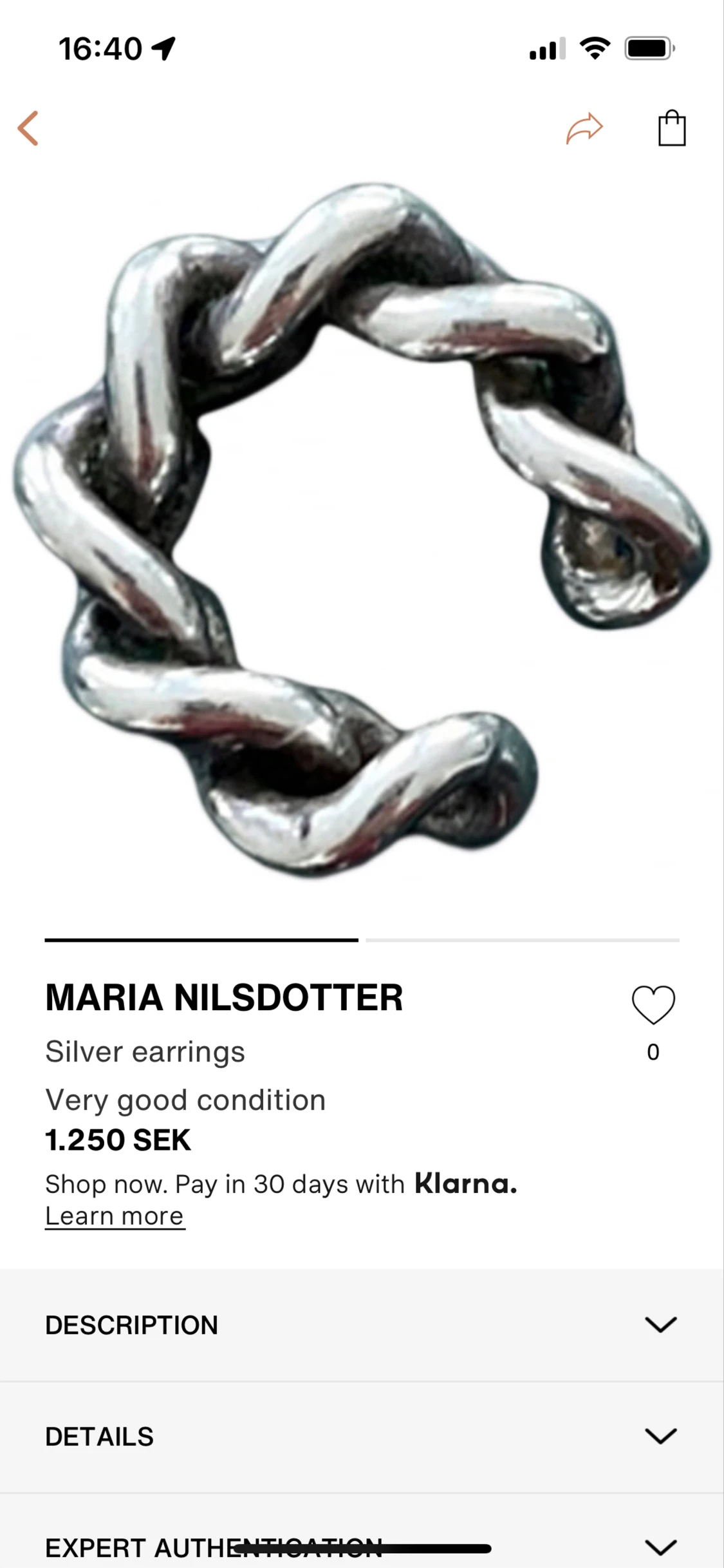 Maria Nilsdotter ear cuff
