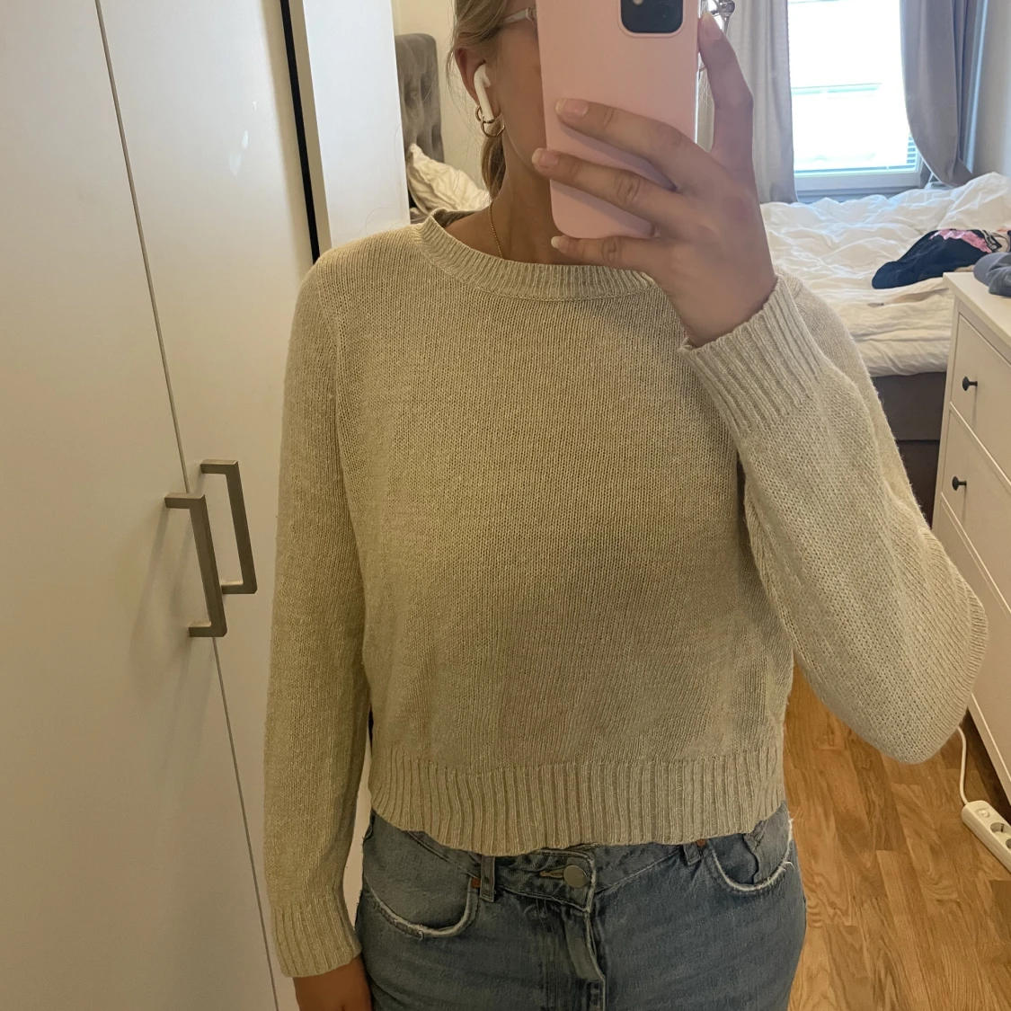 Beige långärmad tröja 