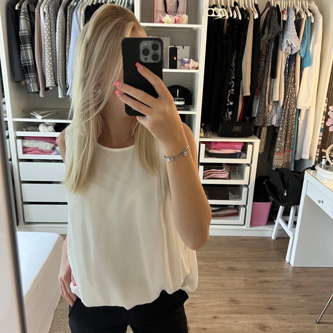 Vit blus/linne - 90