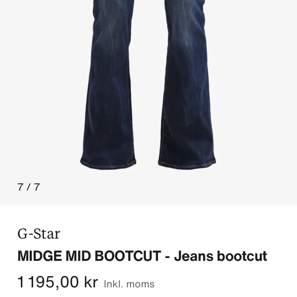 Säljer dessa ursnygga Bootcut jeansen från g star som jag köpte från Zalando. Dom kommer tyvärr inte till användning längre. Använda ett fåtal gånger och är i jättebra skick🤩köpta för 1195 säljer för 700+ frakt. Jeans & Byxor.