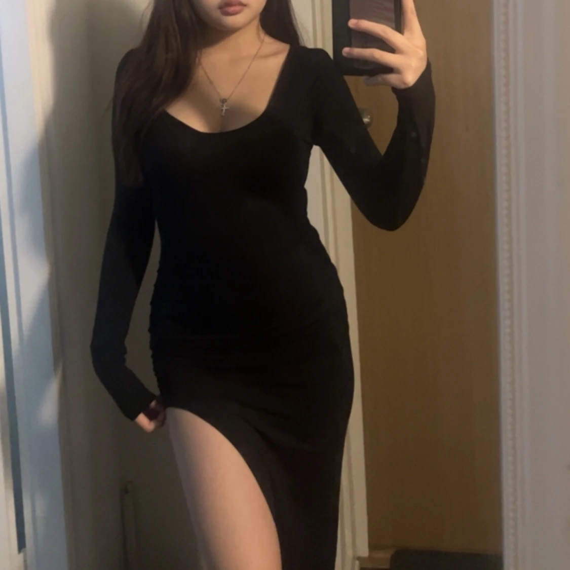 svart maxi klänning  - 90