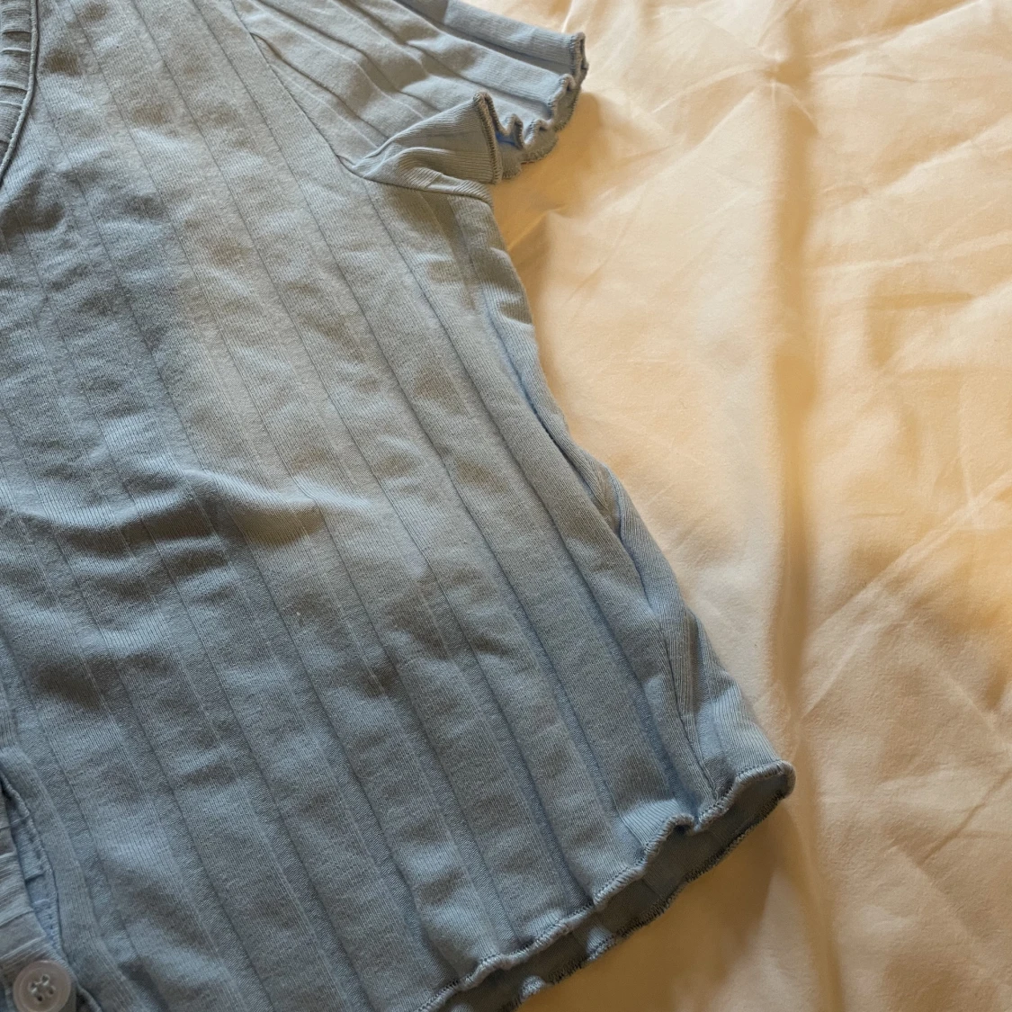 Ribbad blå topp - 91