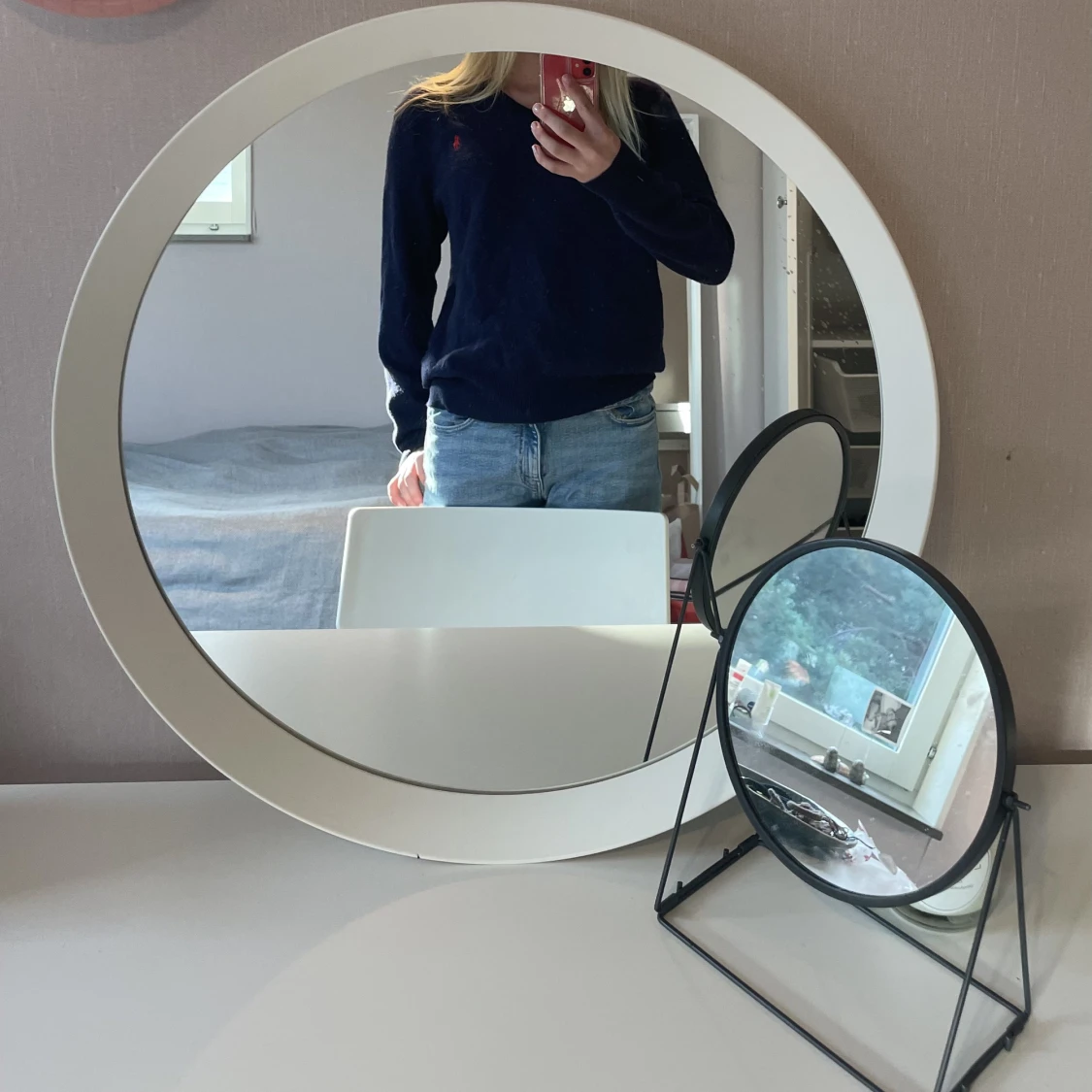 Marinblå stickad tröja från Raulph Lauren - 90