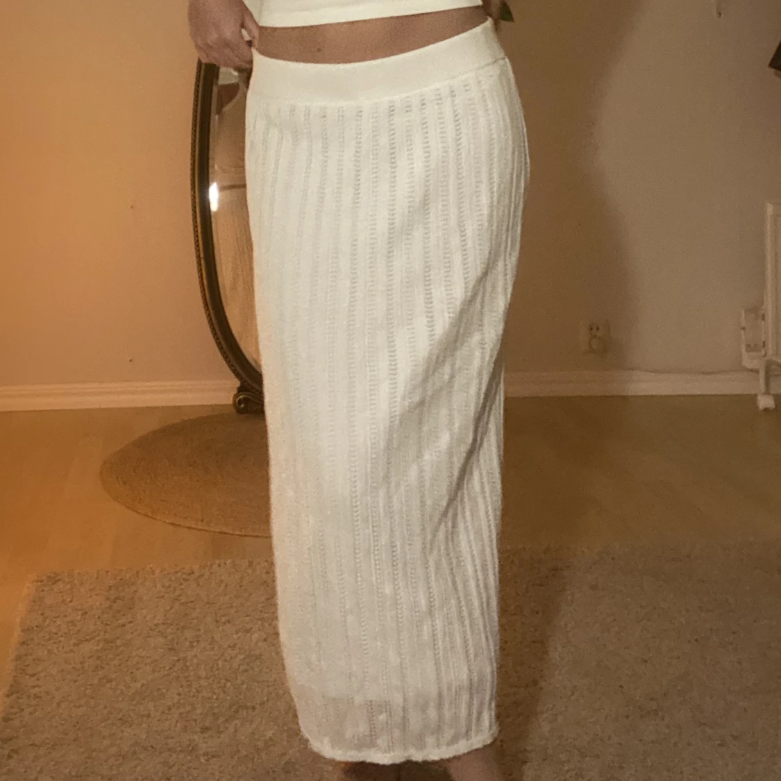Vit lång kjol - 90
