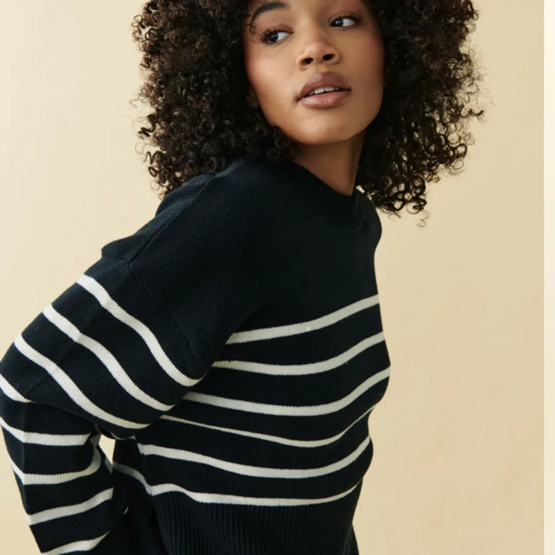 Randig stickad tröja - 91