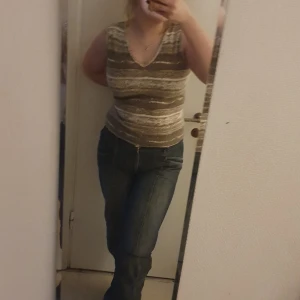 Linne - Fint vintage linne med gröna detalger