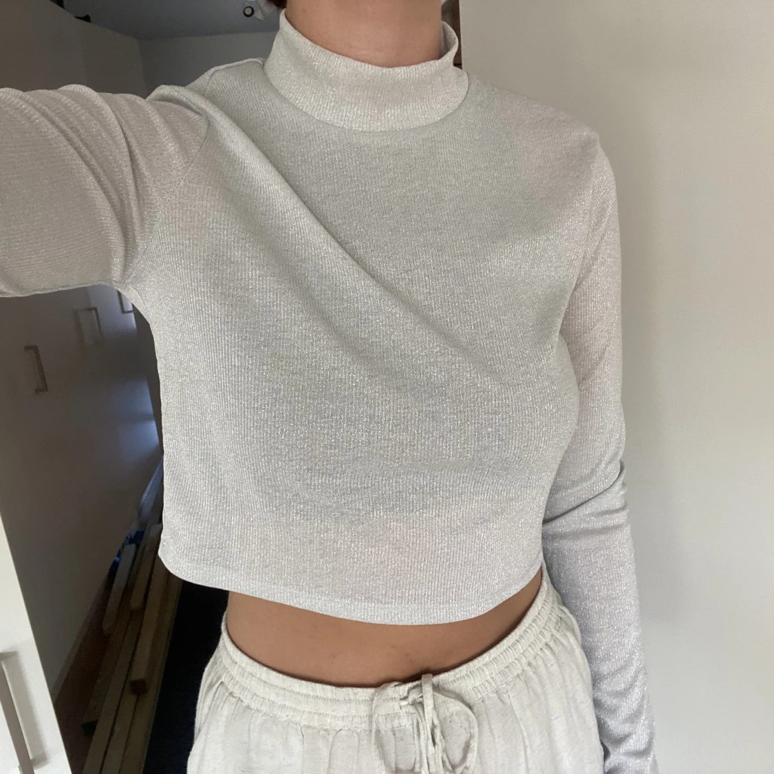 Silvrig glittrig topp