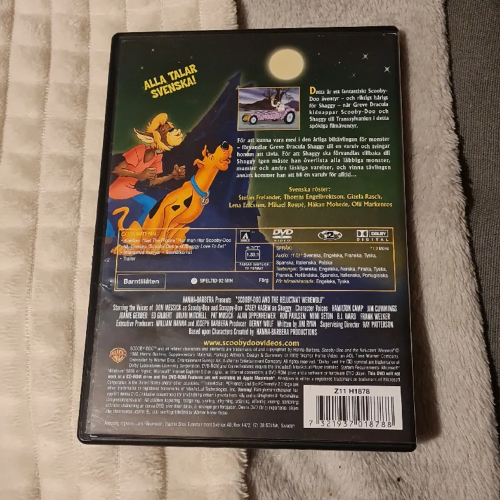 Scooby Doo dvd, Scooby doo och den motvilliga varulven. Svenskt talande. Övrigt.