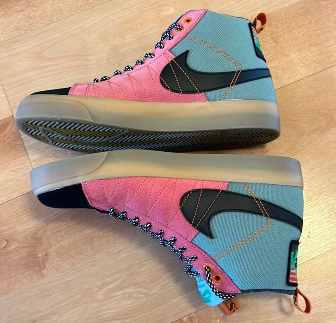 Nike SB Zoom Blazer Mid Premium Light Green Pink Skor Sneakers 