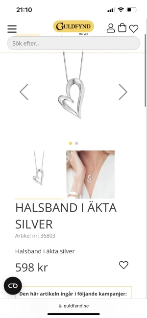 Halsband i äkta silver  - Halsbandet är oanvänt och säljer pågrund av att jag föredrar guldiga smycken. Nypris 695kr, pris kan diskuteras.