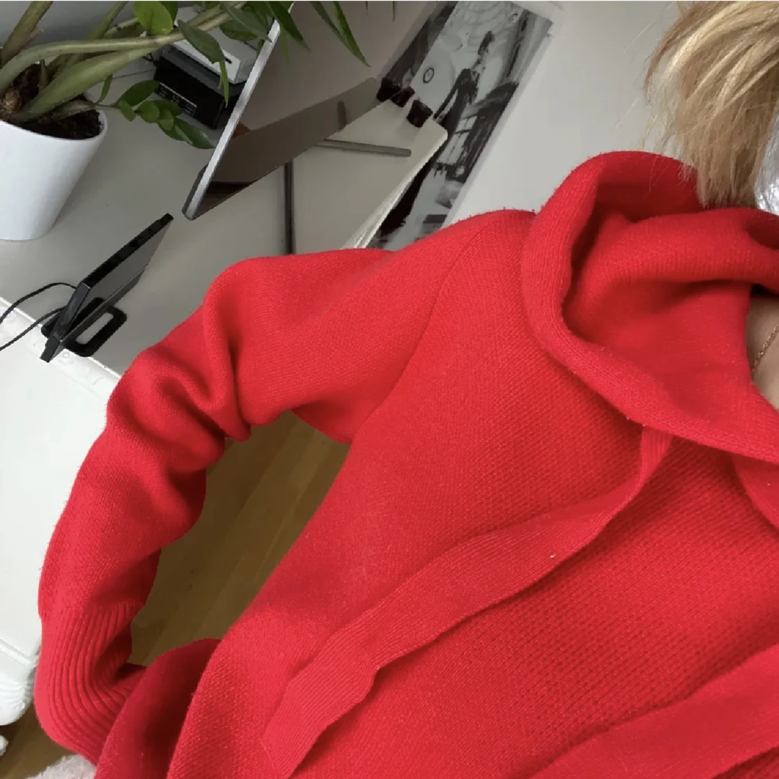 Stickad hoodie  - 90