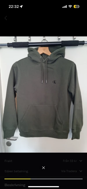 calvin klein hoodie - storlek m, män storlekar, schysst skick