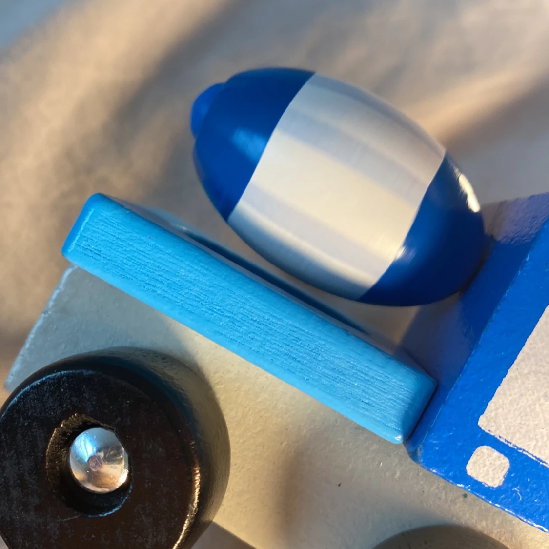 Träbil leksak för barn blå maskin  - 91