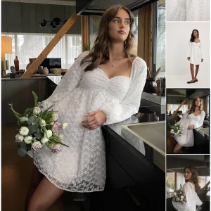 Vit klänning - Säljer denna vita jätte snygga klänning från nakd, har använt den 1 gång bara och det var på min student, den är som ny har inte spillt på den eller något liknande. Den kommer inte till användning något mer. Nypris 550kr säljer för 400kr!!😍👩‍🎓