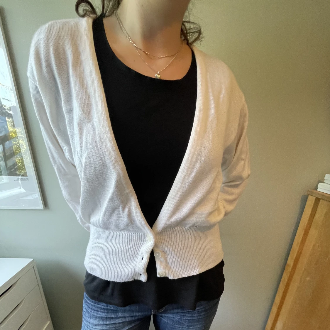 Vintage vit kofta - 90