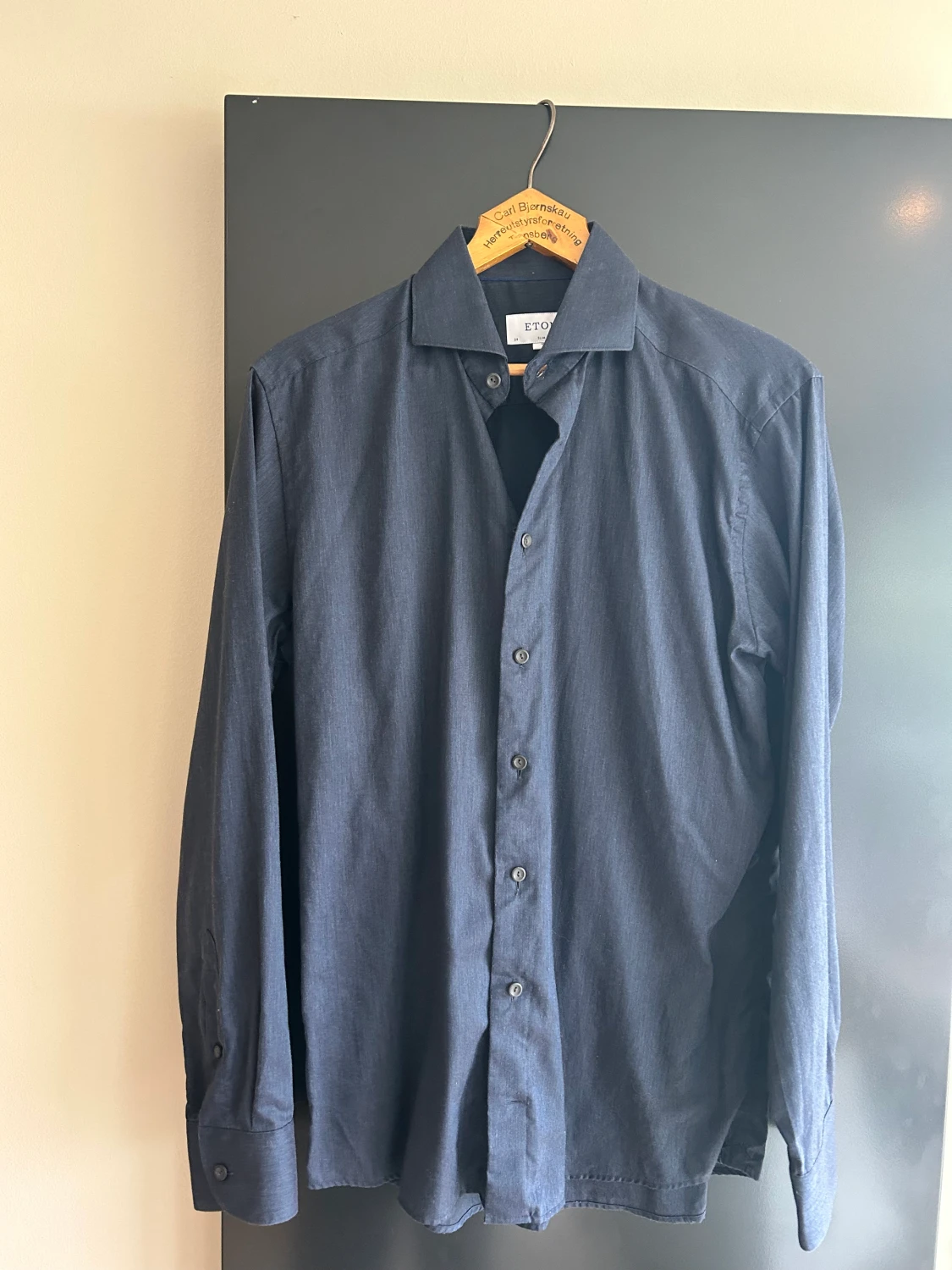 Eton skjorta mörkblå flannel