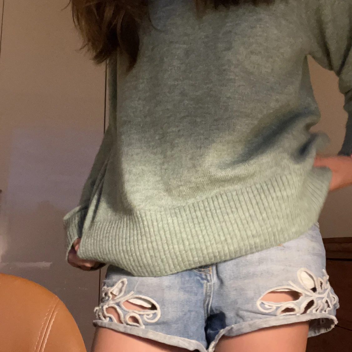 Grön stickad tröja 