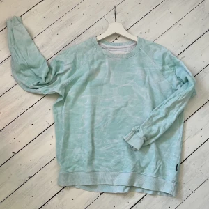 Sweatshirt - Dipdyed-mönstrad sweatshirt i organic cotton från desicated. Mintgrön/turkos/vit.