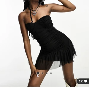 Svart klänning med volang - Såå sjukt snygg svart klänning från ASOS. helt slutsåld! Storlek 34. Skriv för fler bilder på klänning! 