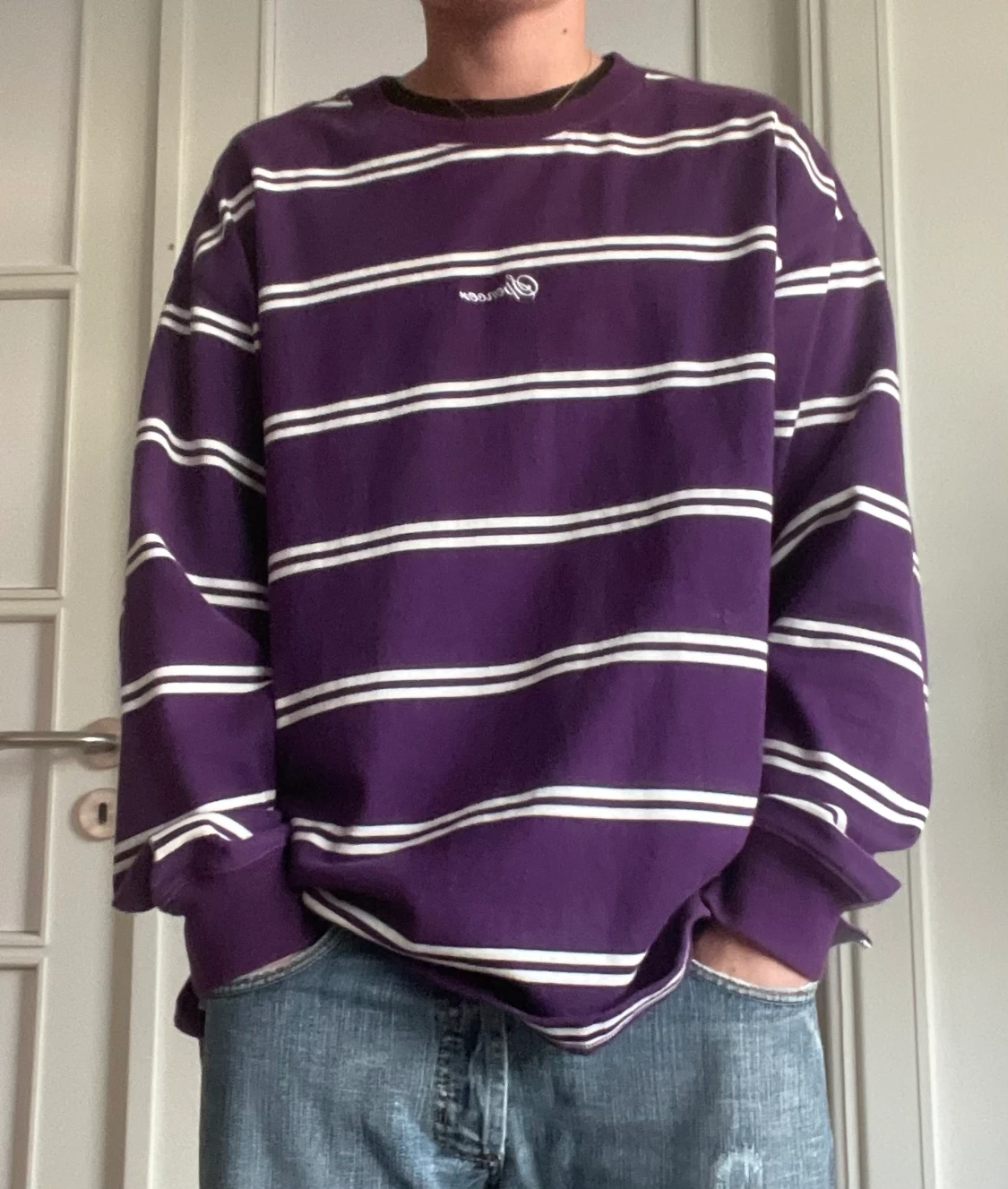 (oversized) snygg lila långärmd skjorta köpt i Australien  - 90