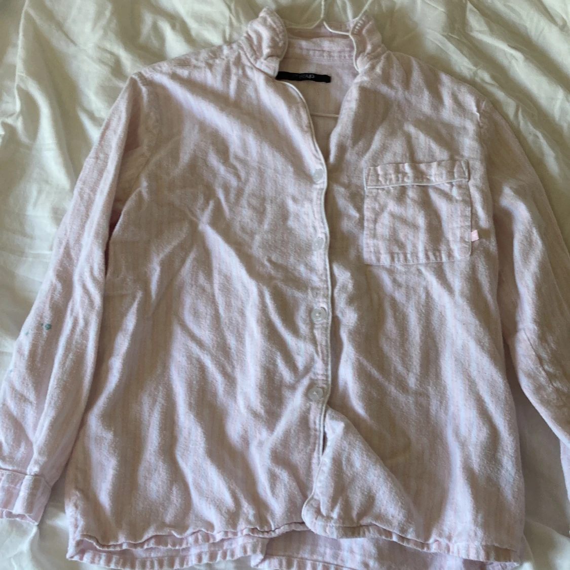 Rosa och vit randig pyjamas tröja - 90