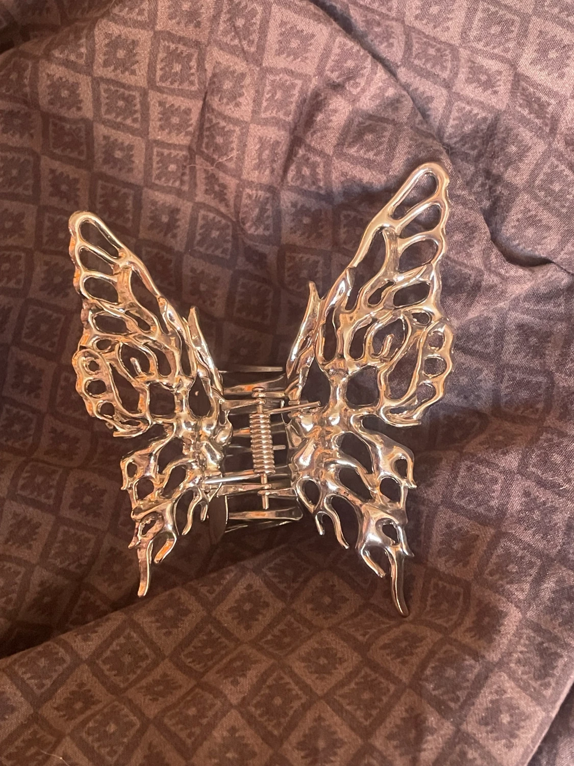 Hårklämma fjäril metall