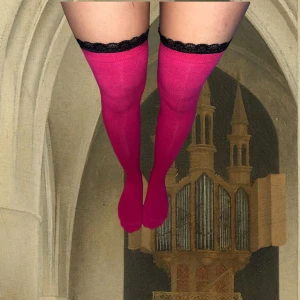 Coola knästrumpor i röd❤️💀 - Vinröda strumpbyxor, helt oanvända. Endast testad för bilderna. Står ingen storlek men passar mig super som brukar ha M-L i byxor, passar 36-40 i skostorlek🥵🥀💀