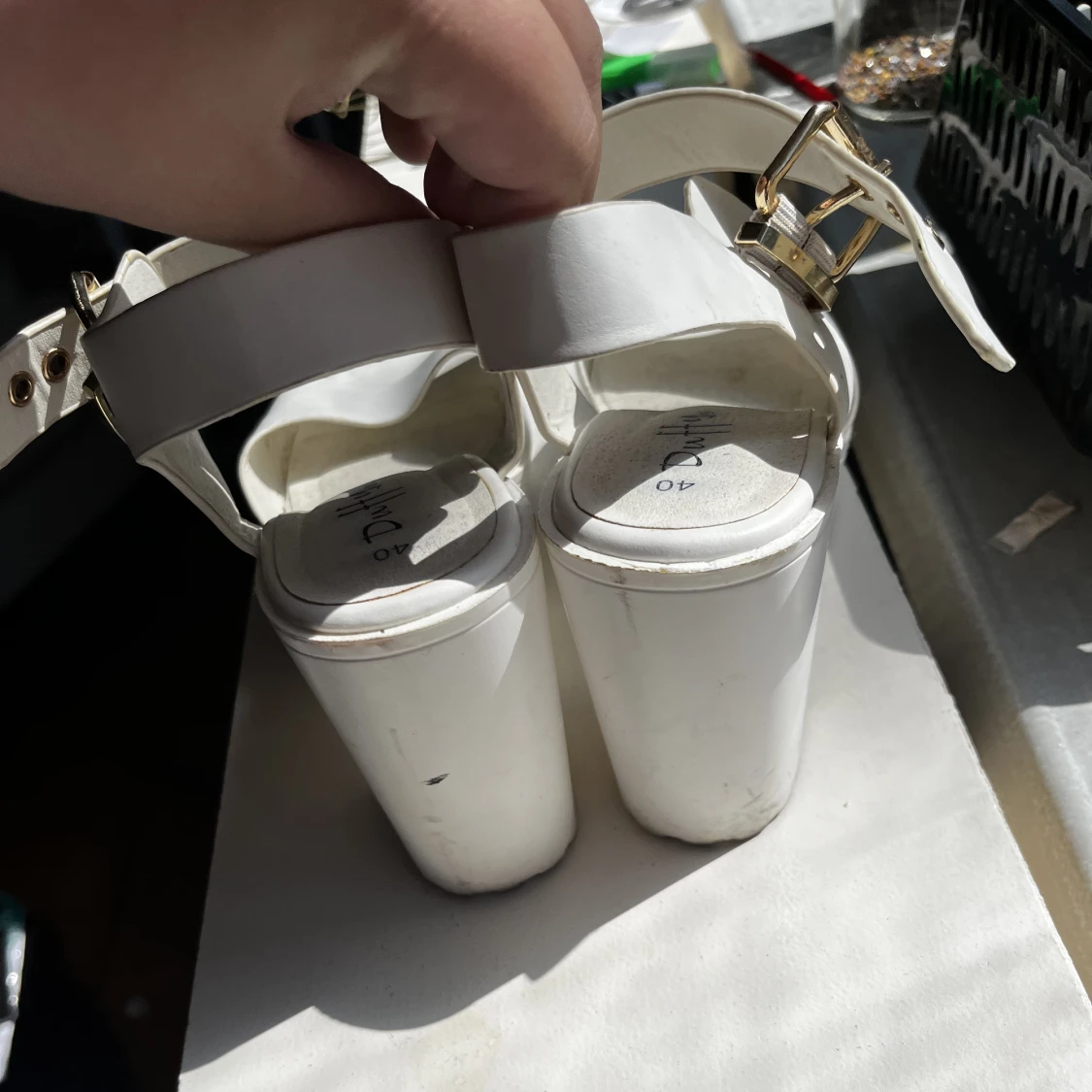 Vita högklackar  - 90