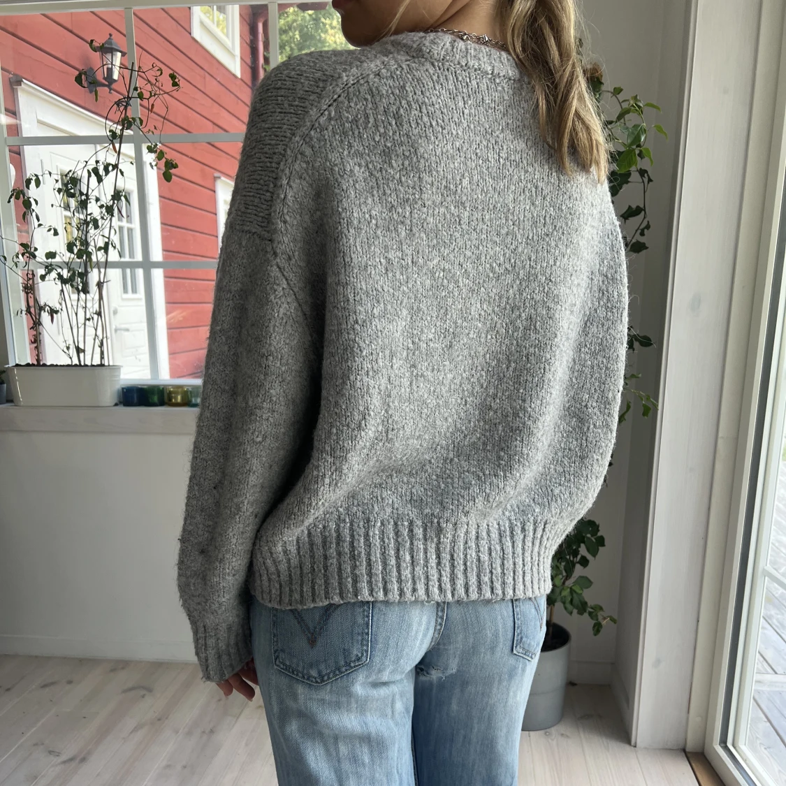 Grå stickad tröja zara - 90