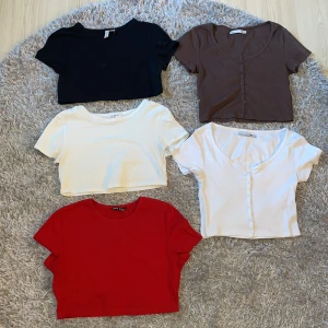 Klädpaket - 5 t-shirtar som är mellan storlek S och L men skulle säga att alla sitter som en M 🥰mycket bra skick! Alla tillsammans för 70!