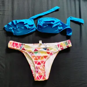 Bikini used only once. Upper part size XS (fits an 80/90). Lower part size S (fits a 34/38). Both parts 50 kr or 30 kr each