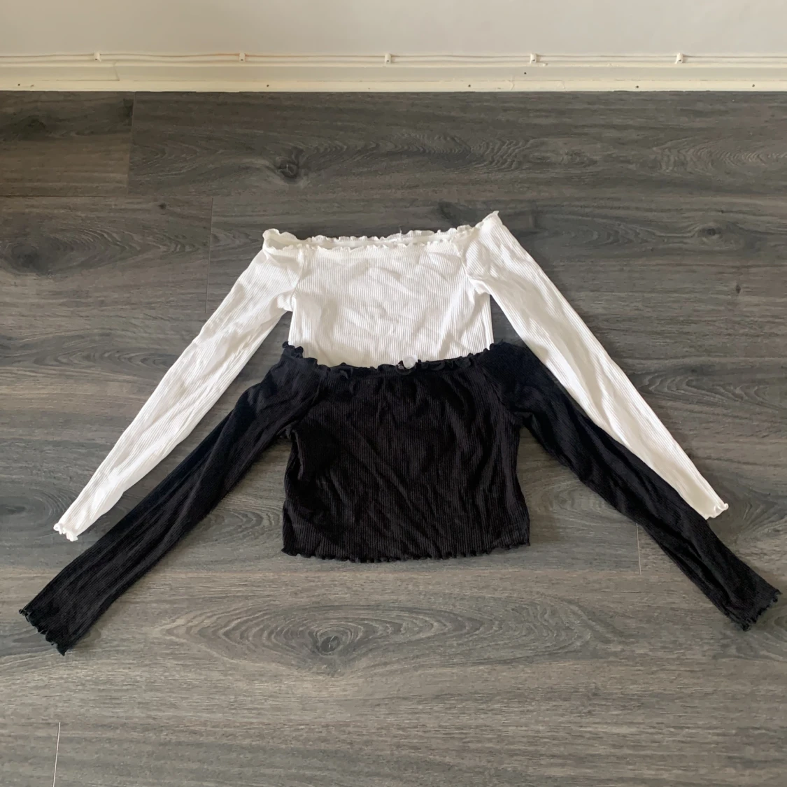 2-pack långärmad crop top