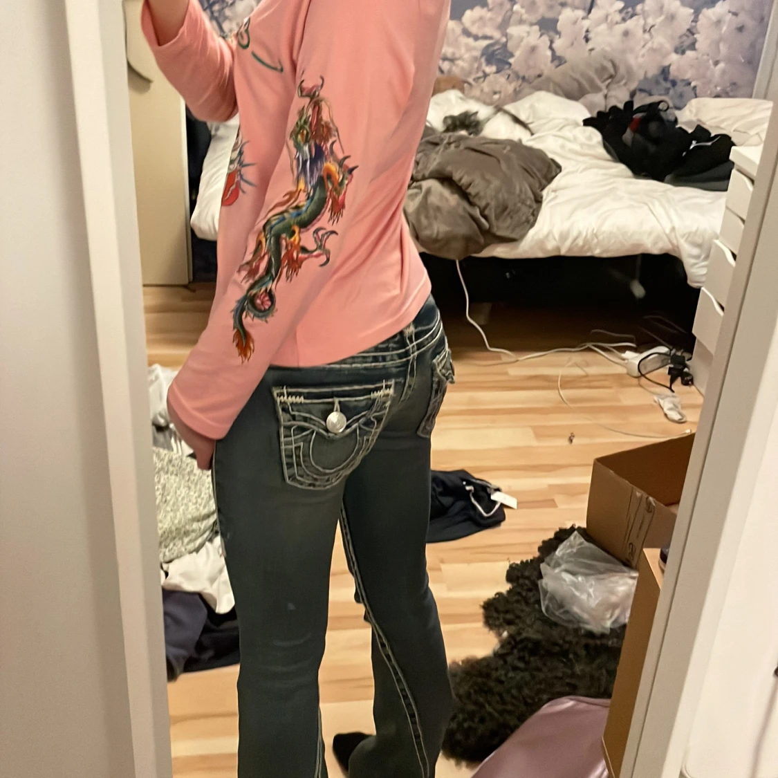 Ed hardy rosa långärmad  - 90