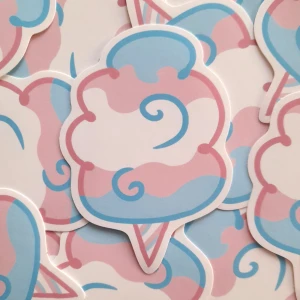 Trans sockervadd klistermärke - Trans sockervadd klistermärke som jag designat själv. Köparen betalar för frakten, gratis frakt vid köp av 4 eller fler klistermärken