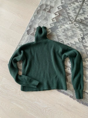 Stickad polo & other stories  - Storlek S Material 100% ull Skick: varit med ett tag, det är ett par trådar som gått upp och sedan lite noppror som går dock går bort med kam/maskin.  Hund finns i hemmet. 