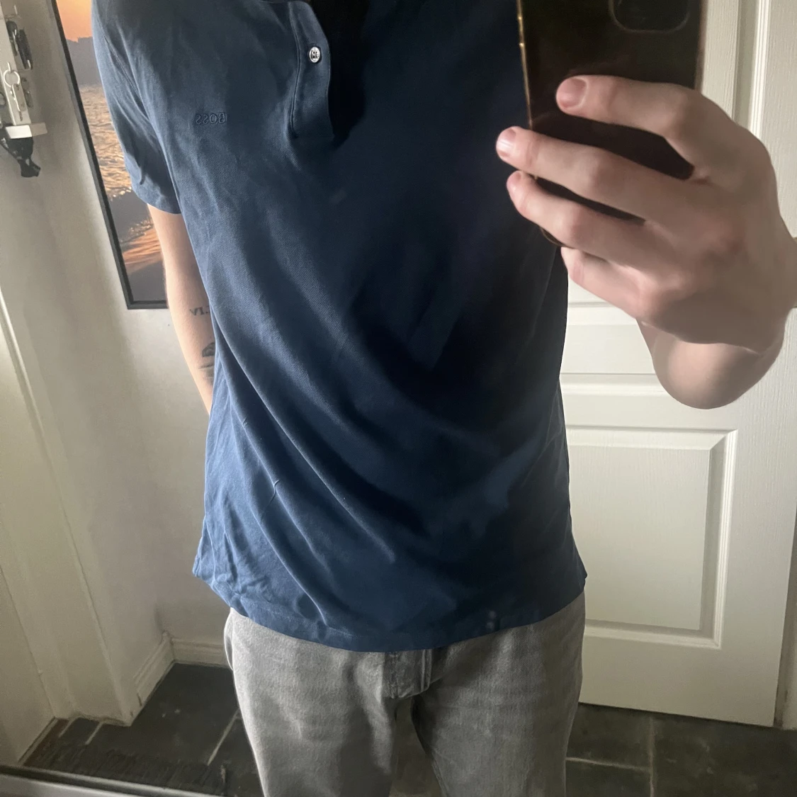 Blå Boss Piké - 91