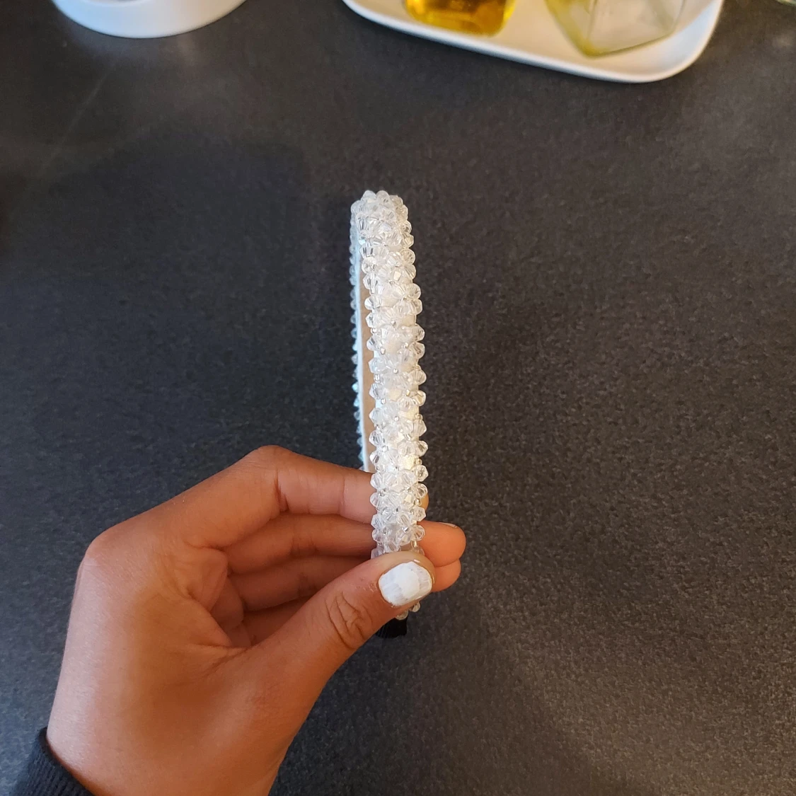 Vitt diadem med stenar - 91