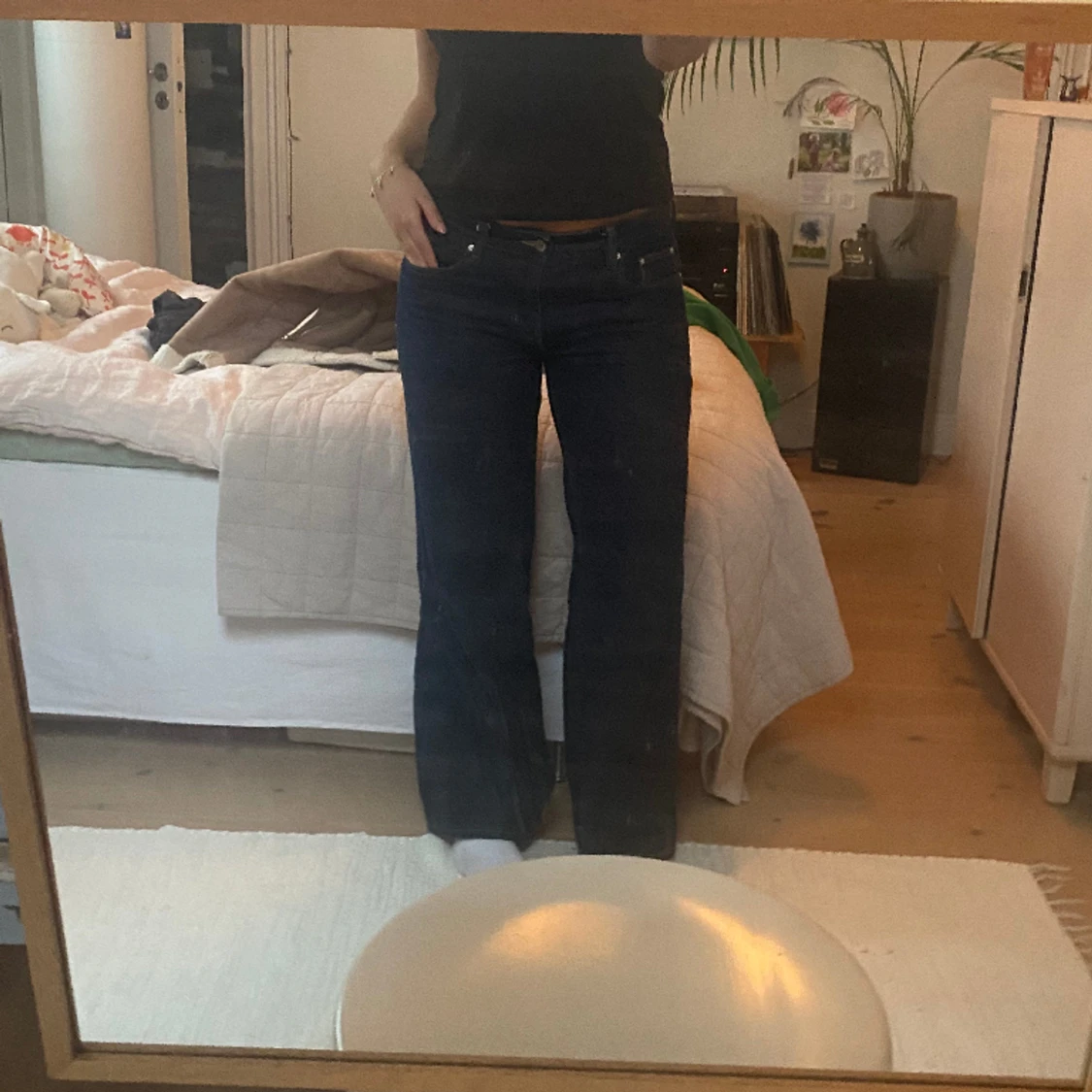 Raka lågmidjade jeans 