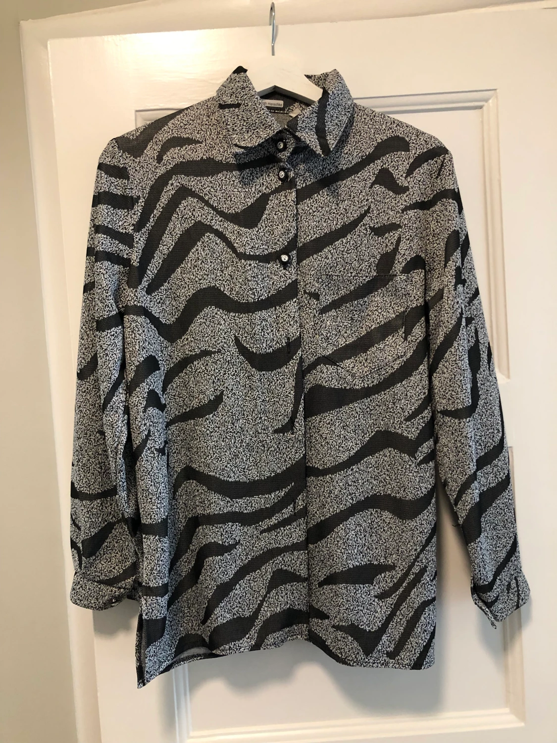 Zebra semi-mesh vintage shirt