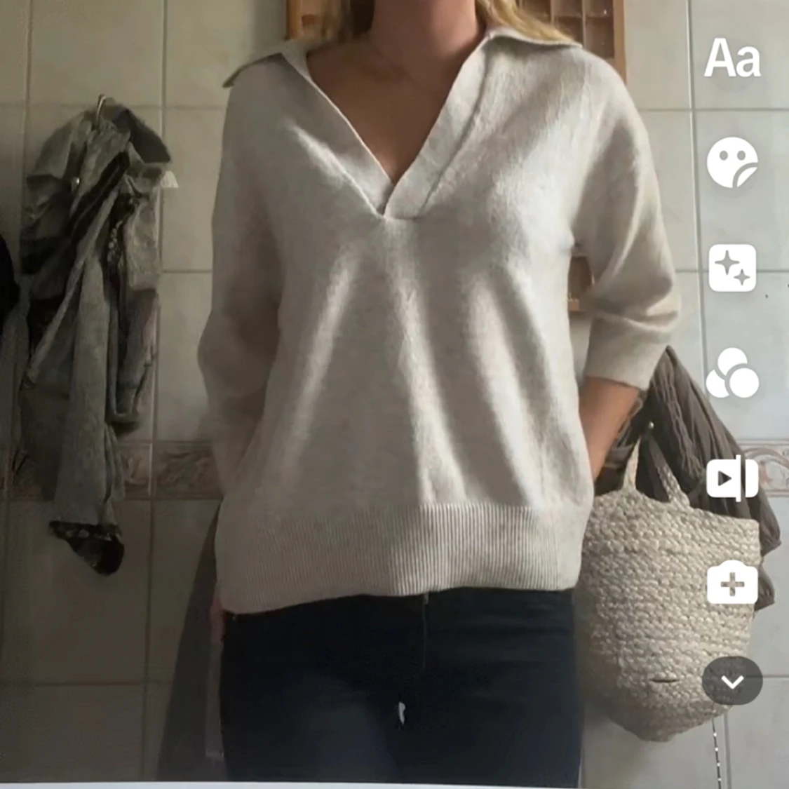 Trekvartsärm tröja 