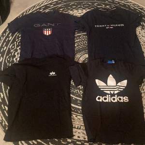 T shirts som jag vill sälja pågrund av för småa. Adidas storlek Xs, Gant storlek S, Alpha industries storlek S och Tommy Hilfiger storlek S. Kan köpas alla samtidigt.🤛🏻