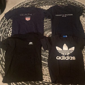 Gant, Adidas, Tommy Hilfiger och Alpha industries T-Shirt - T shirts som jag vill sälja pågrund av för småa. Adidas storlek Xs, Gant storlek S, Alpha industries storlek S och Tommy Hilfiger storlek S. Kan köpas alla samtidigt.🤛🏻