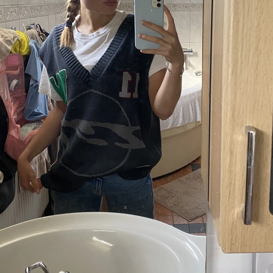 Oversized väst med tryck