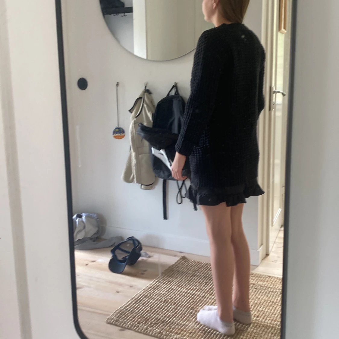 Svart stickad tröja för barn  - 90