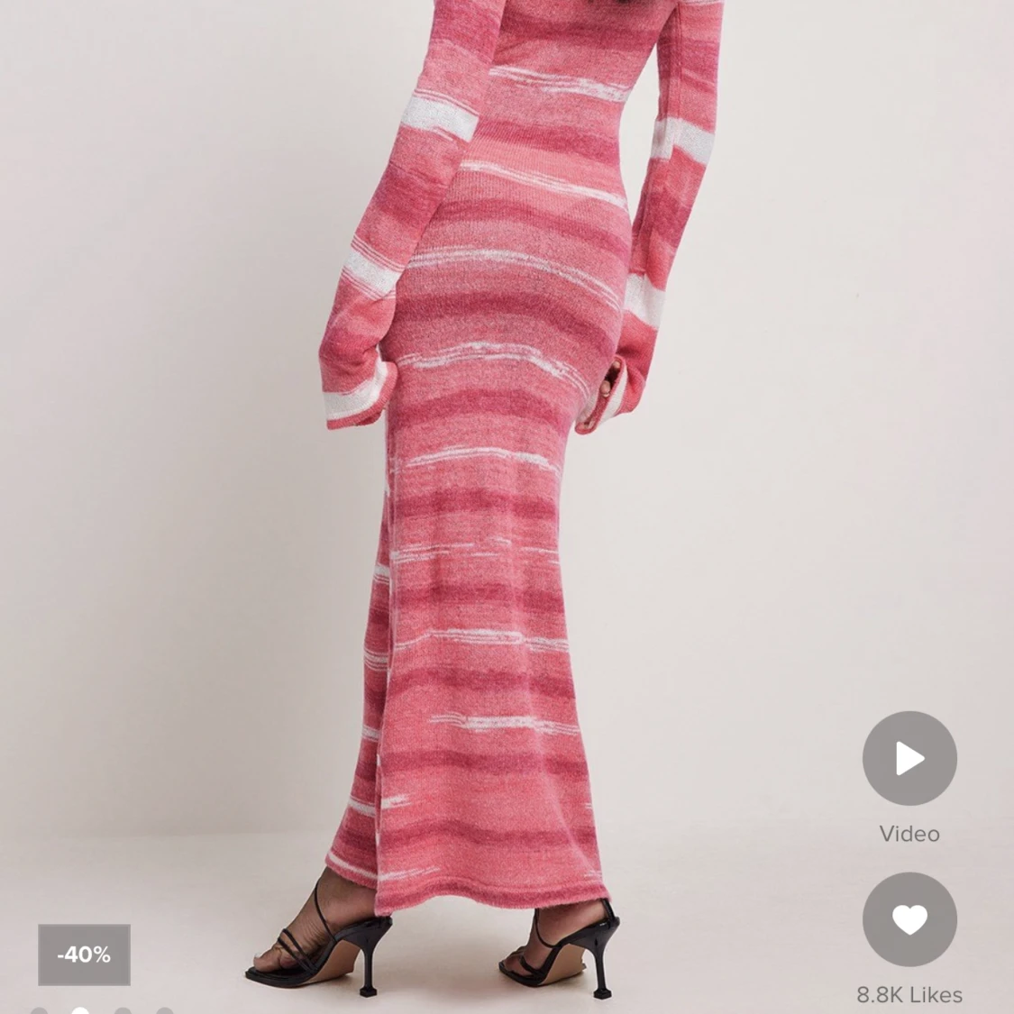 Lång klänning stickad  - 90