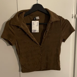 Hm topp - En brun croppad topp från h&m. Jättesnygg fest topp men även till vardags!😀 med prislappar kvar, aldrog använda.