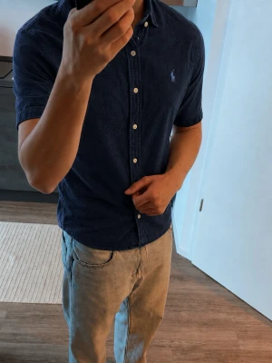 Kortärmad Ralph Lauren Skjorta  - Mörkblå Kortärmad Ralph Lauren Skjorta 