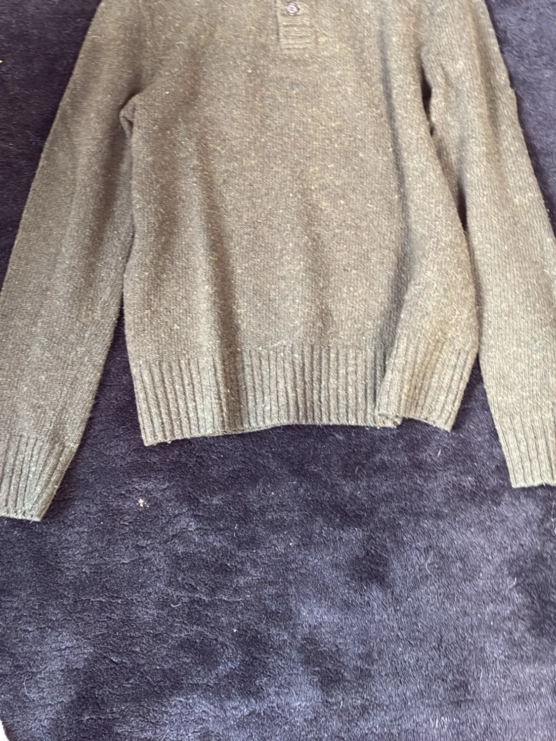 Olivgrön stickad tröja med knappar från polo Ralph lauren - 1